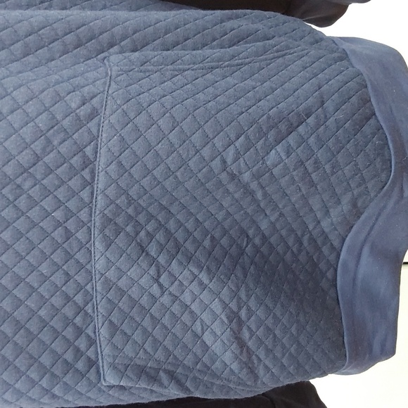 Womens Navy Quilted Textured Navy Blue Hoodie Silver Front Zipper Sz.XL - Picture 4 of 7